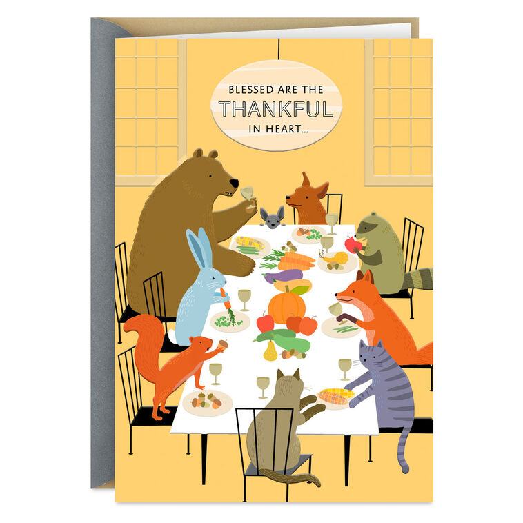 Thankful in Heart and Full in Belly Thanksgiving Card