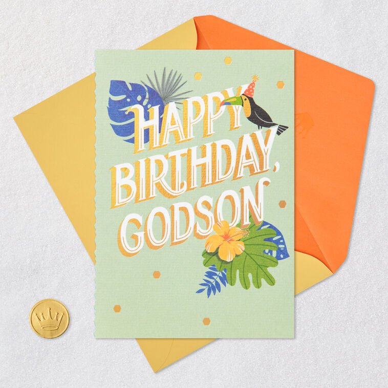 Tropical Design Birthday Card for Godson  image number 5