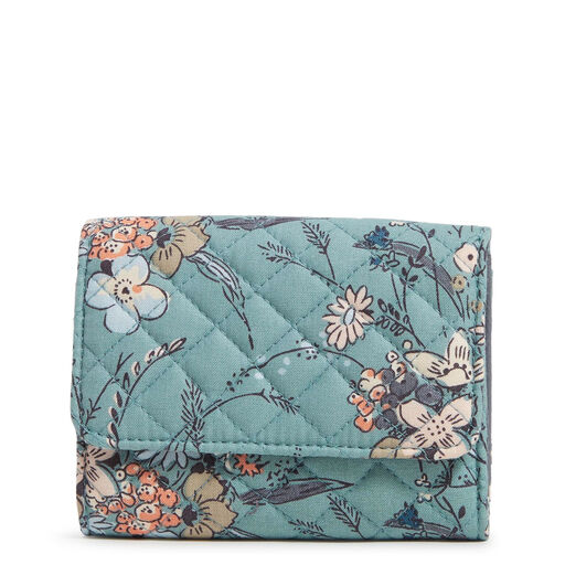 Vera Bradley RFID Riley Compact Wallet in Sunlit Garden Sage, 