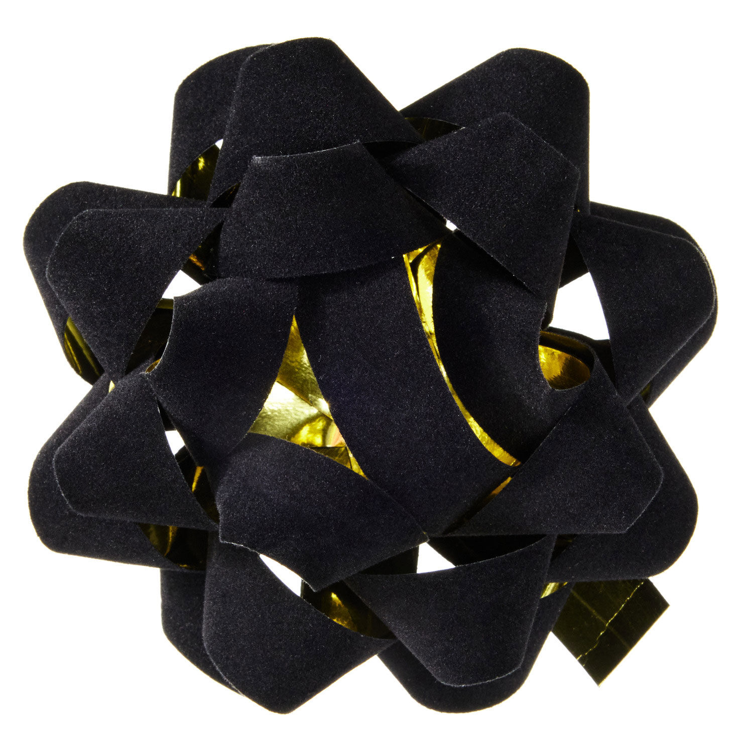 4.6" Black Flocked Gift Bow