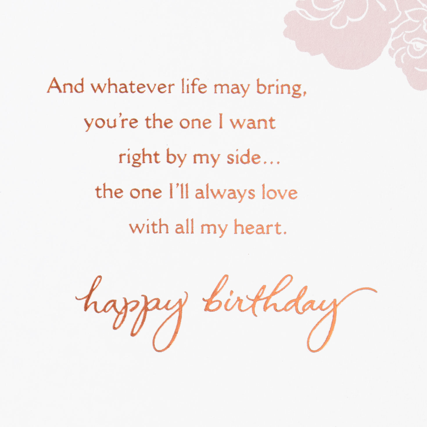 Elegant Roses on Pink Birthday Card for Wife sentiment image number 3