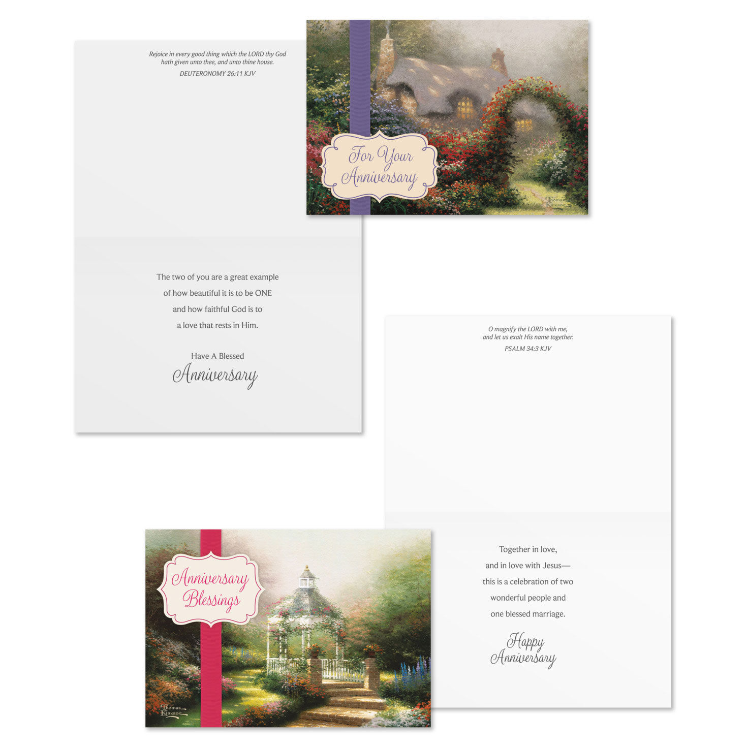 Kinkade DaySpring Anniversary Cards Assortment Card Fronts  with Sentiments image number 4