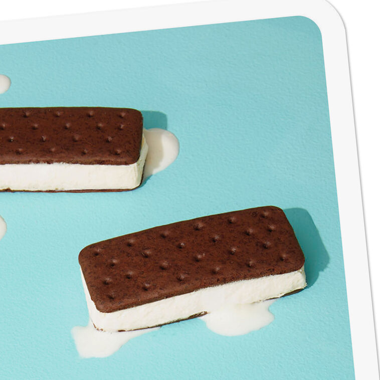 Melted Ice Cream Sandwiches Romantic Love Card Card Front Detail image number 4