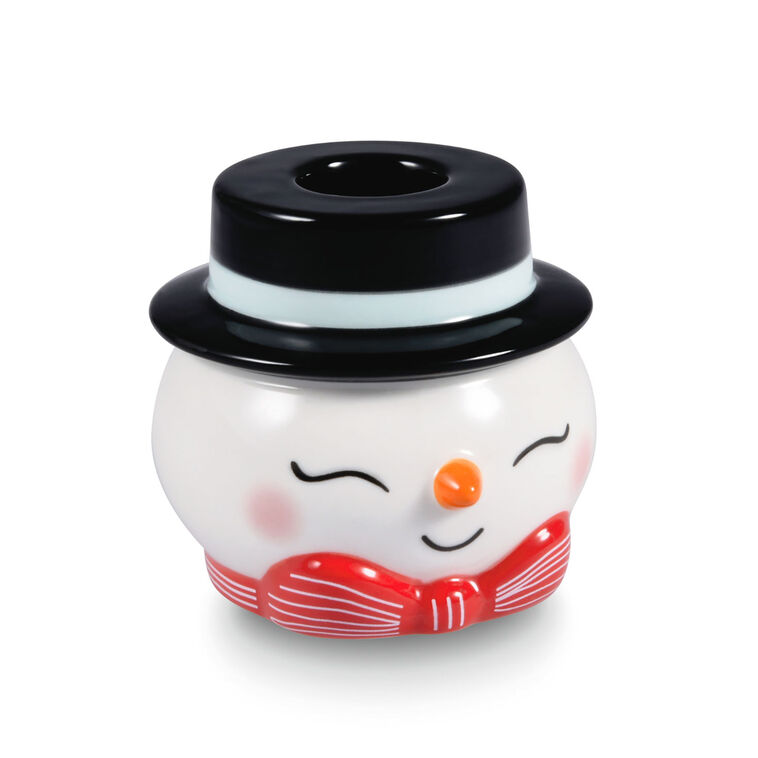 Shaped Snowman Taper Candle Holder, 2.4"