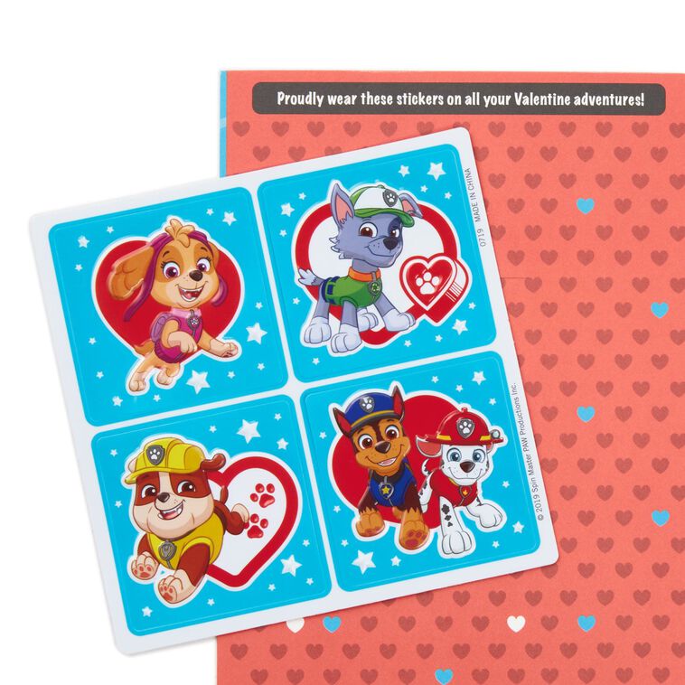 Nickelodeon Paw Patrol Valentine's Day Card With Stickers, , large image number 5