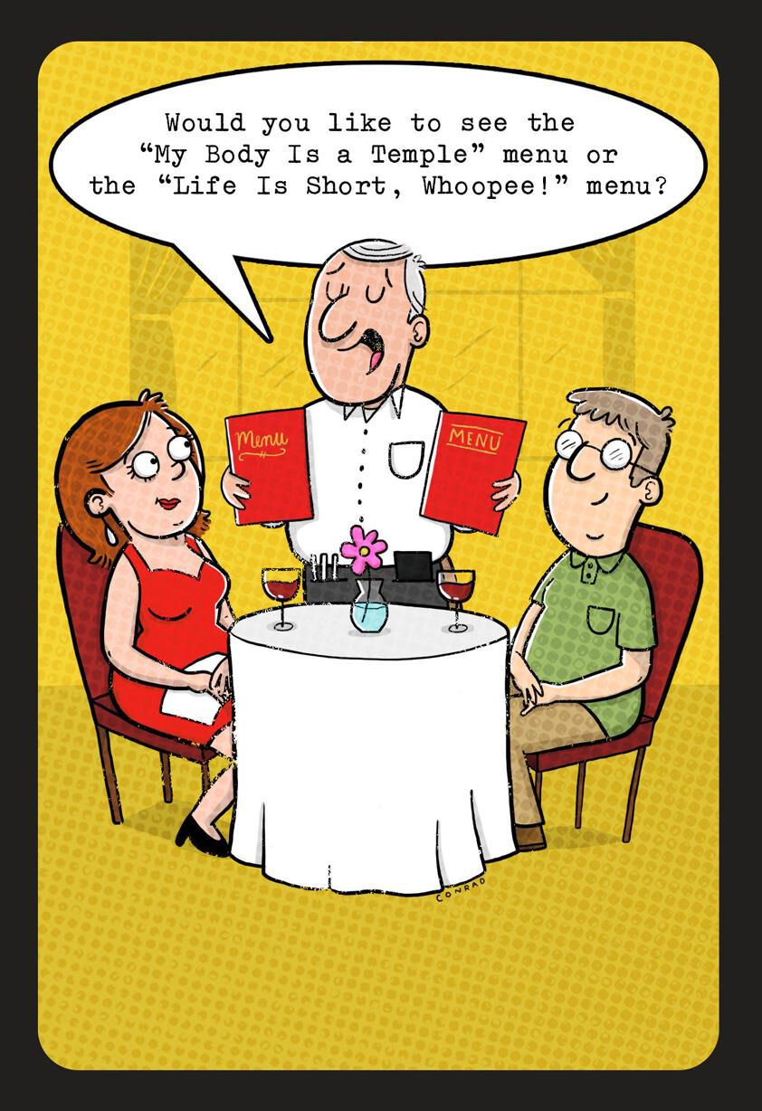 Life is Short Dinner Menus Funny Birthday Card