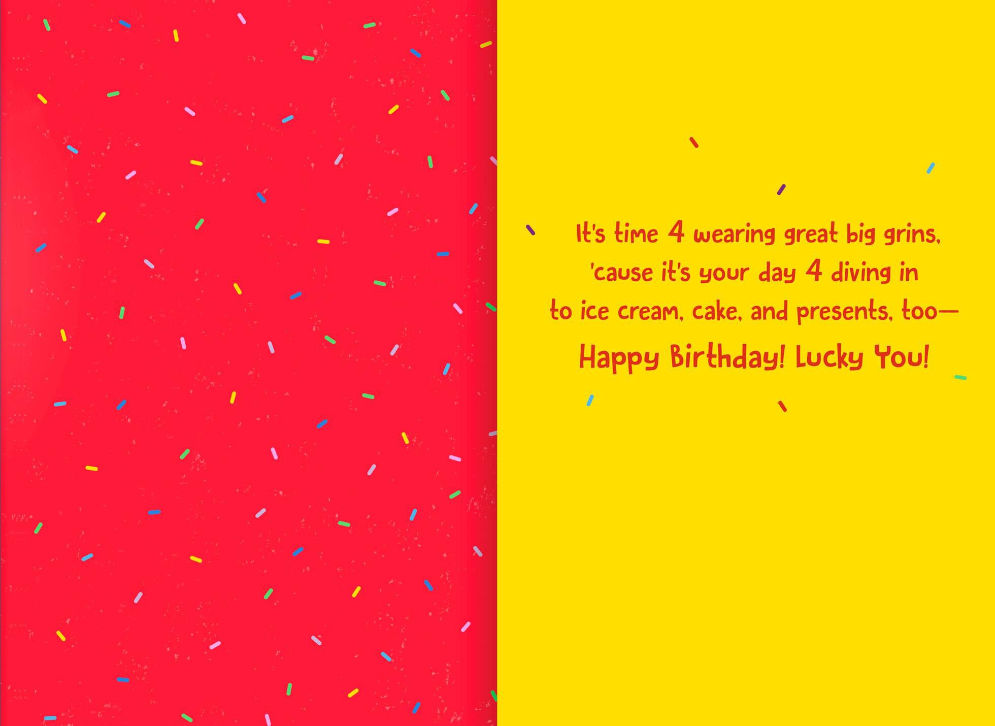 Lucky You 4th Birthday Card