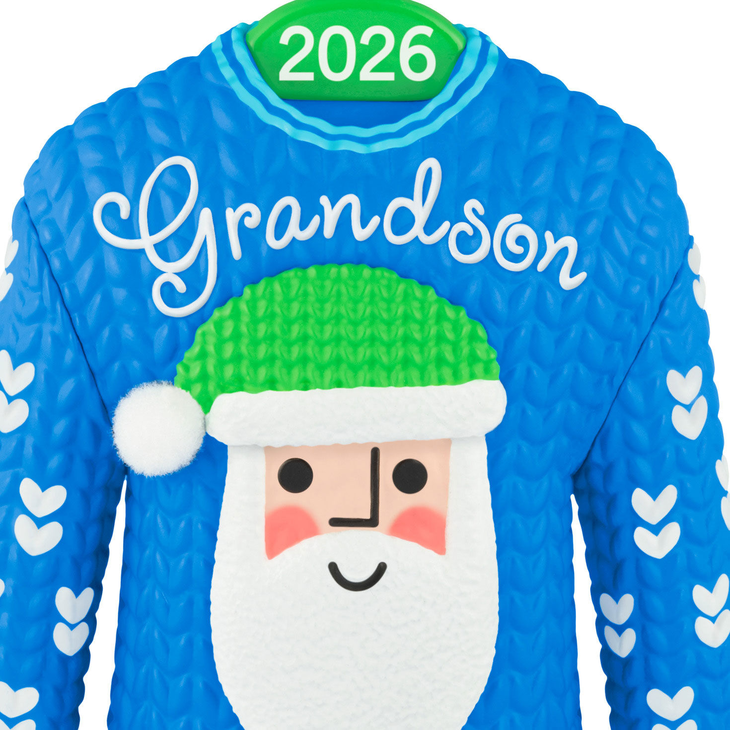 Grandson Santa Sweater Keepsake Ornament upclose view image number 5