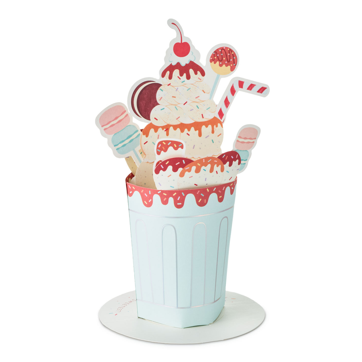 Ice Cream Sundae with Macarons 3D Pop Up Birthday Card Sentiment image number 2