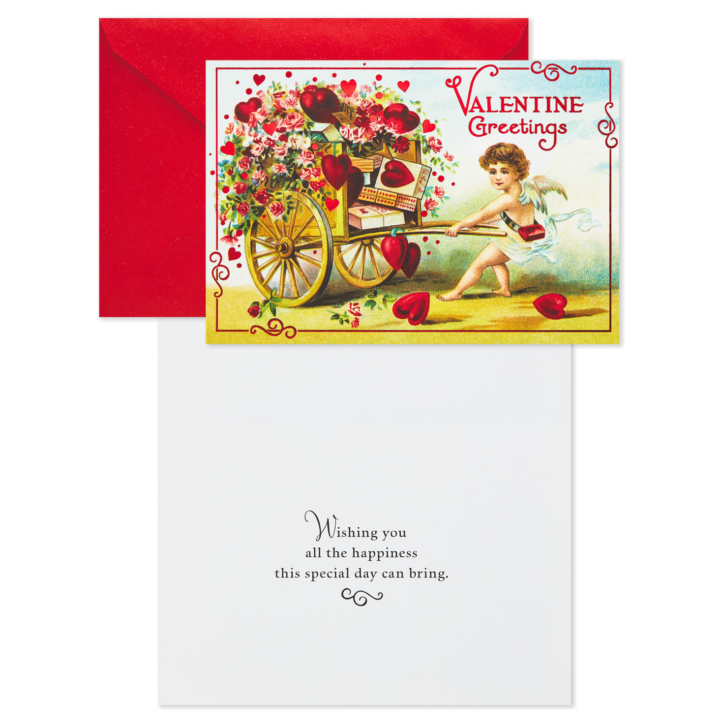 Vintage Cupid Valentine's Day Card Pack Open card with envelope image number 2
