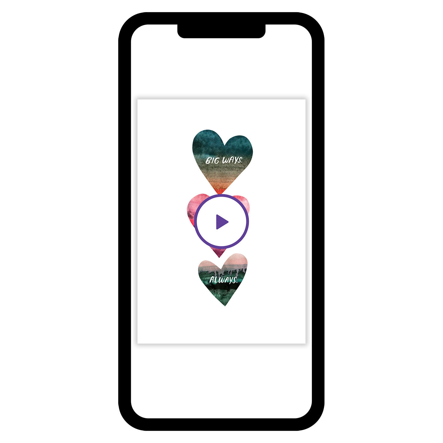 All the Ways Watercolor Hearts Love eCard