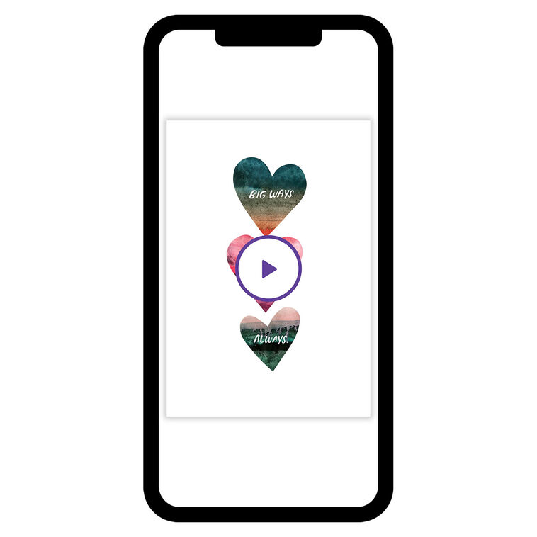 Watercolor Hearts Love eCard