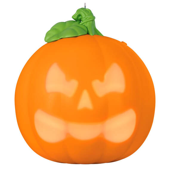 Spirited Pumpkin Ornament With Light and Sound, , large image number 1