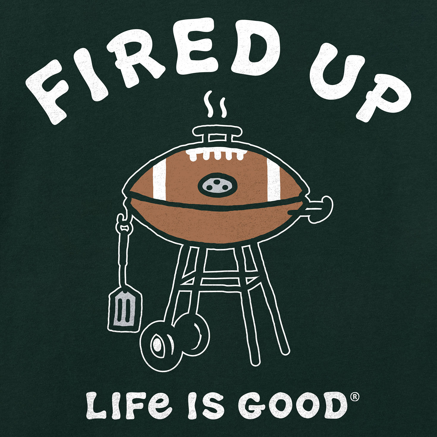 Life Is Good Men’s Fired Up Football Grill Black Short Sleeve T-Shirt for only USD 29.50 | Hallmark