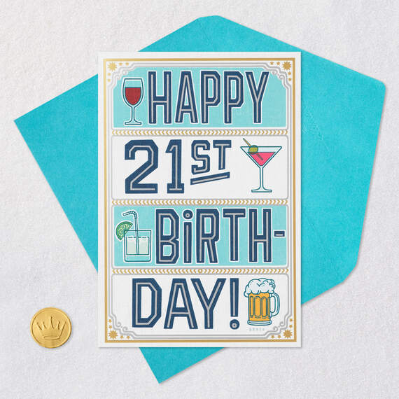 Cheers to 21 Funny 21st Birthday Card, , large image number 5