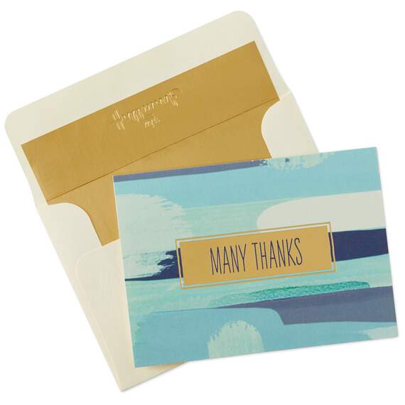 Blue Color Block Thank You Notes, Box of 10, , large image number 1