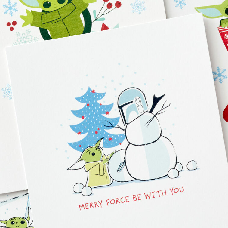Star Wars: The Mandalorian™ Grogu™ Holiday Fun Boxed Christmas Cards Assortment, Pack of 16 - Boxed Cards | Hallmark star-wars-the-mandalorian-grogu-holiday-fun-boxed-christmas-cards-assortment-pack-of-16-boxed-cards-hallmark