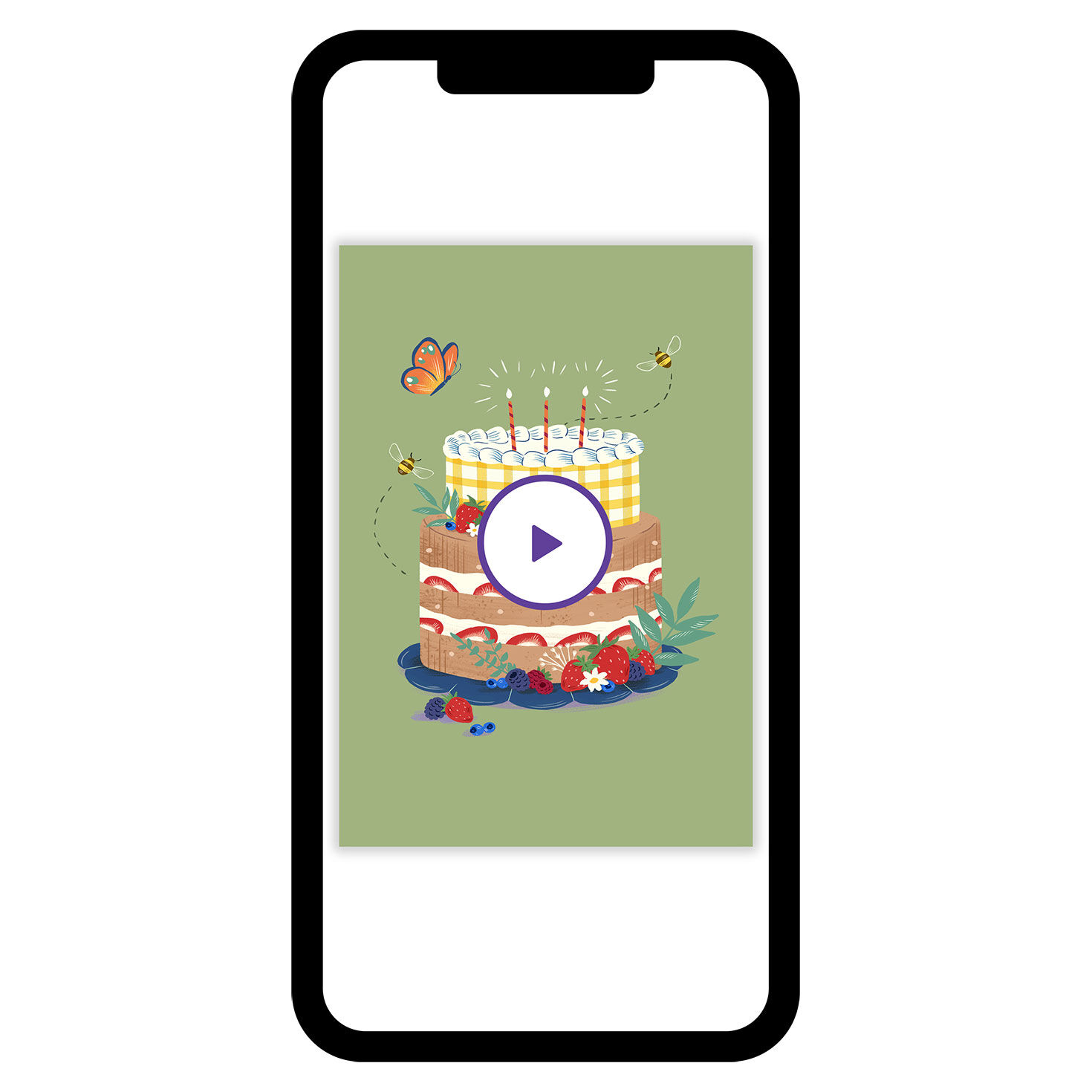 Sweet Spring Cake Custom Birthday eCard