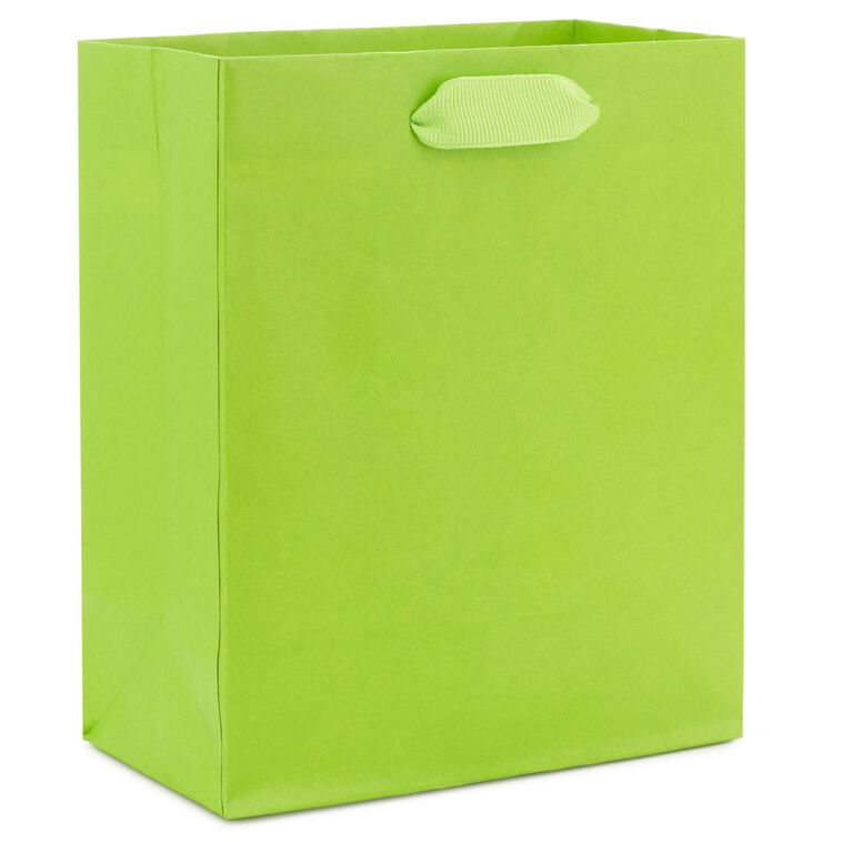 6.5" Solid Lime Green Small Gift Bag, Lime Green, large image number 1