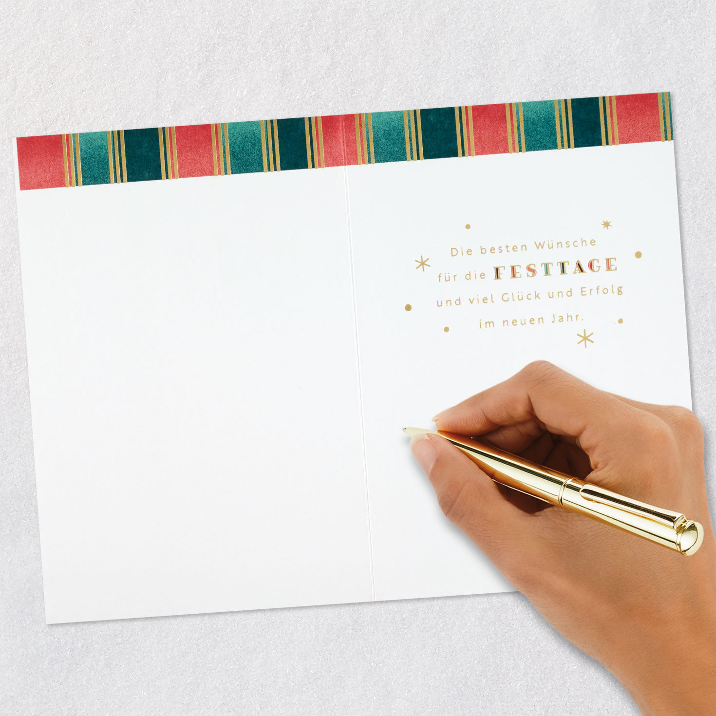 Holiday Happiness German-Language Christmas Card Signing card image number 7