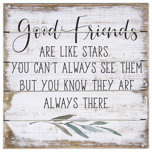 Good Friends Petite Pallet 8" Wood Quote Sign, 