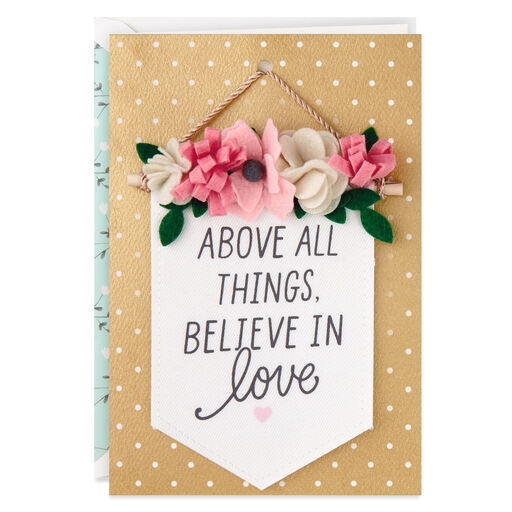 Believe in Love Wedding Card With Banner, 