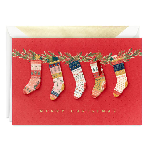 Colorful Stockings Boxed Christmas Cards, Pack of 10, 