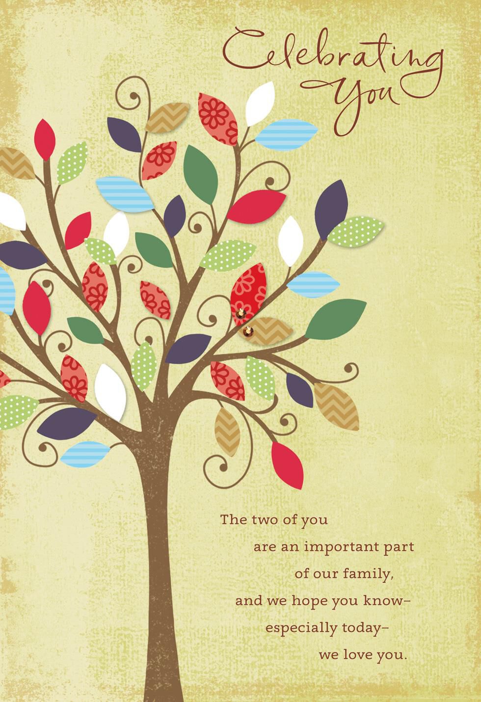Family Tree Anniversary Card For Son And Daughter In Law