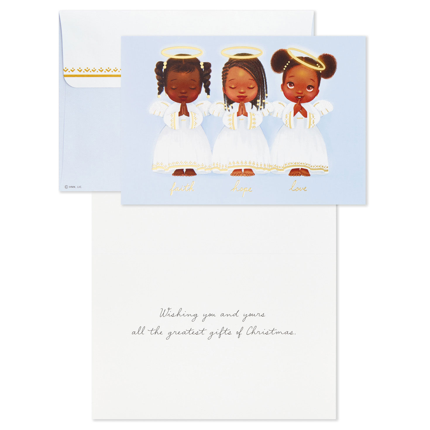 Mary's Angels Mahogany Boxed Christmas Cards Card Front with Sentiment image number 3