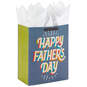 13" Happy Father's Day on Gray Large Gift Bag With Tissue Paper, , large image number 1