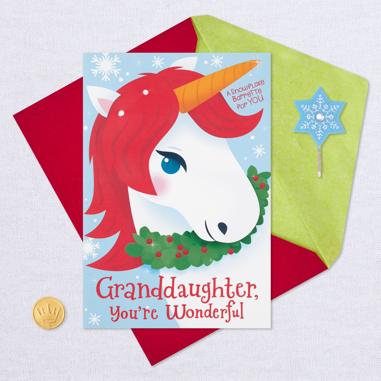 Wonderful Granddaughter Christmas Card With Barrette for only USD 4.99 | Hallmark
