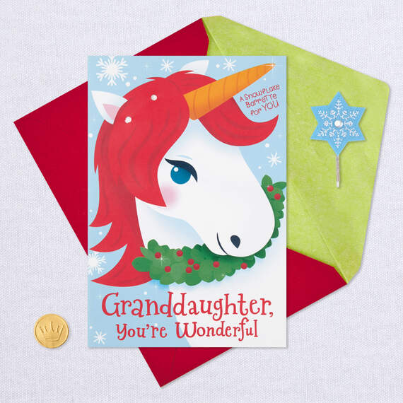 Wonderful Granddaughter Christmas Card With Barrette, , large image number 6