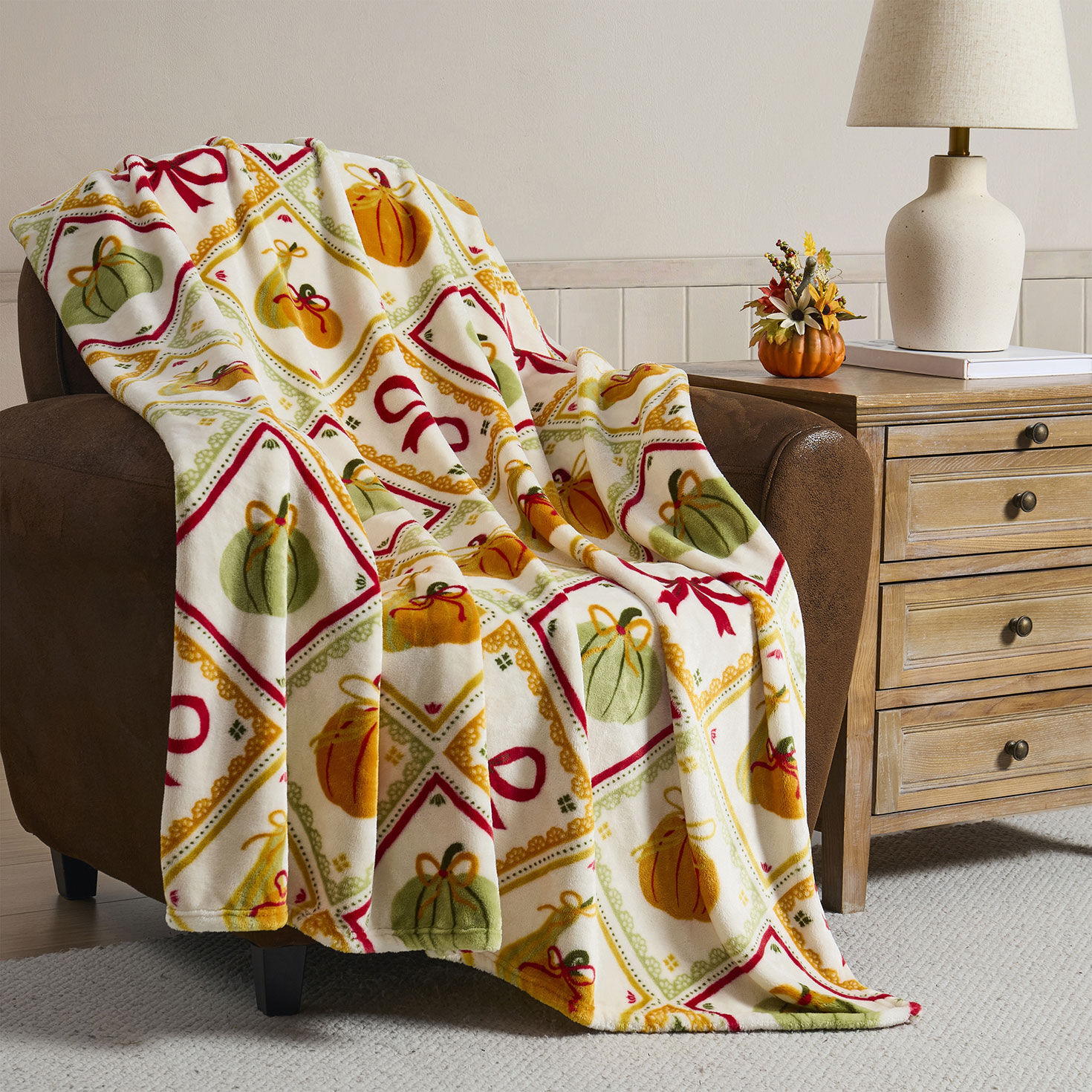 Hallmark Pumpkinette Throw 50x70 in use image number 5