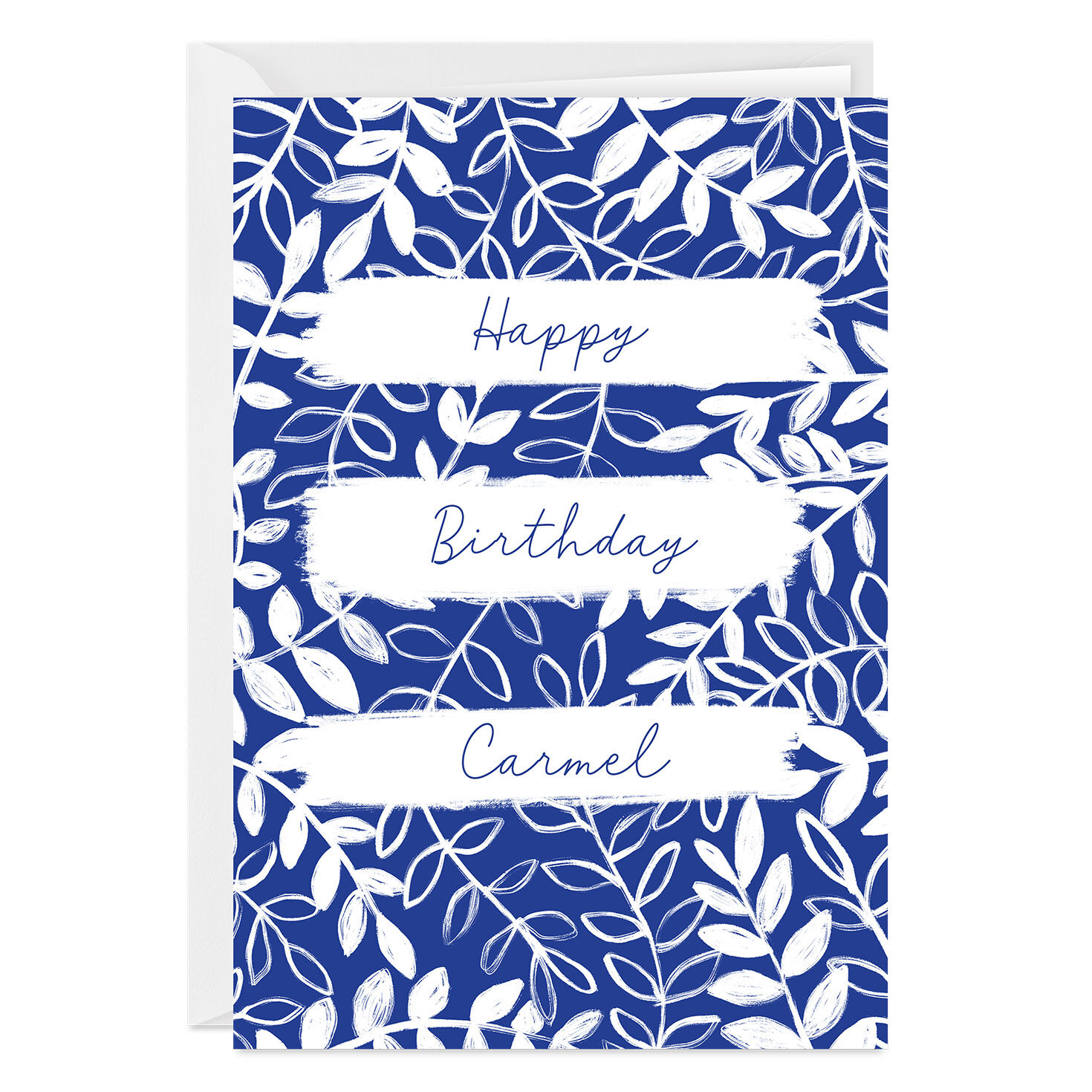 Wonderful Day Blue and White Foliage Custom Birthday Card for only USD 4.99 | Hallmark