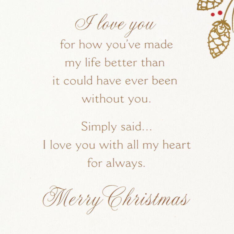 Poinsettia Flower Wreath Wife Christmas Card Sentiment image number 3