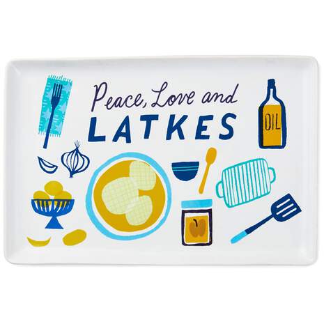 Peace, Love and Latkes Serving Tray, 10x15, , large