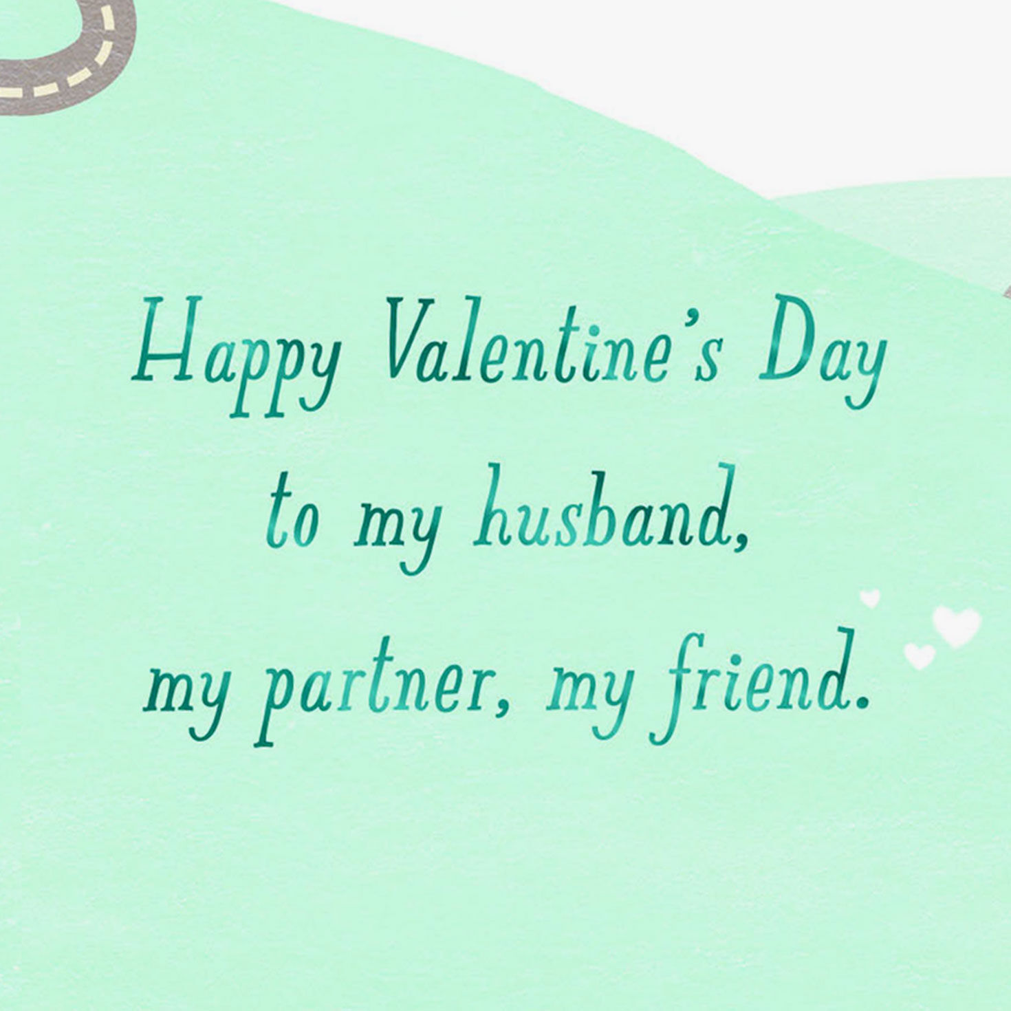 Heart With Car on Road Husband Valentine's Day Card Sentiment image number 2