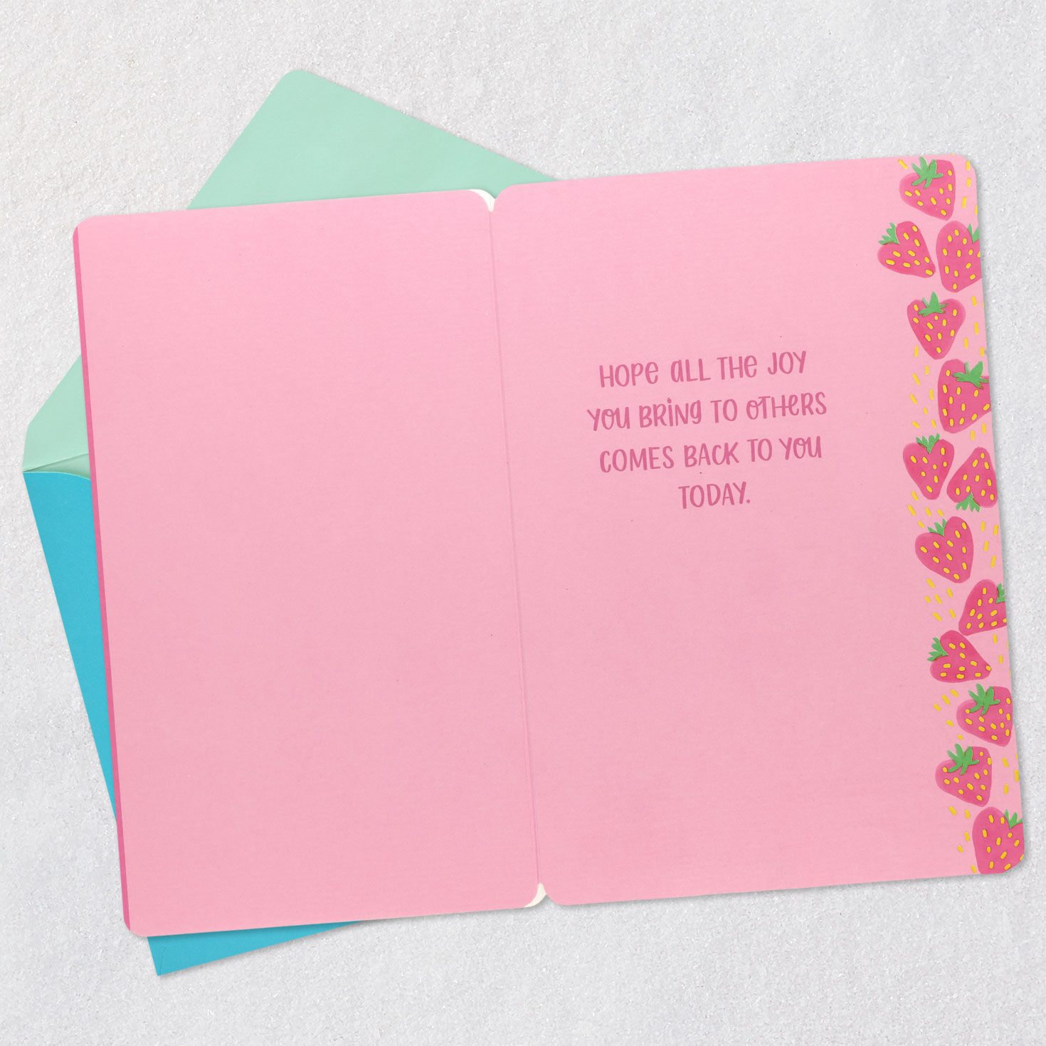 Pink My Melody Berry Birthday Card Open card with envelope image number 3