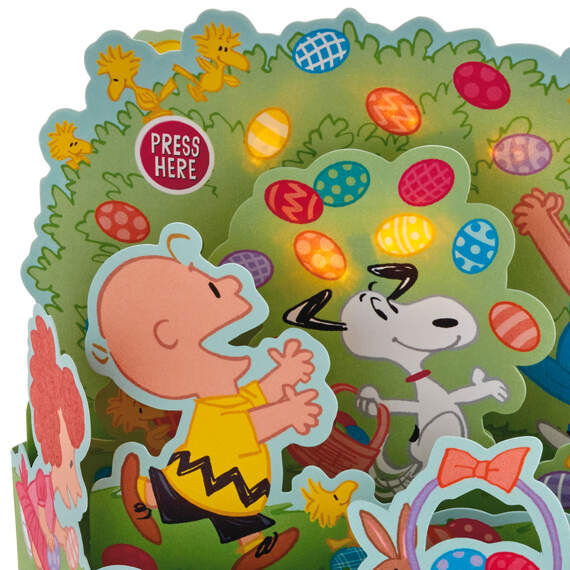 The Peanuts® Gang Easter Eggs Musical 3D Pop-Up Easter Card With Light, , large image number 4