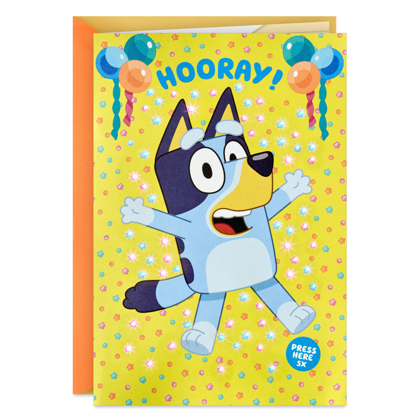 Bluey Hooray Musical Pop-Up Birthday Card for Kids With Light