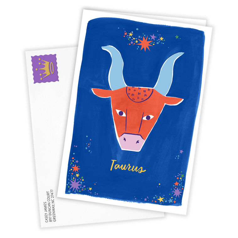 Taurus Sign Card Taurus Symbol Taurus Zodiac, April 20 May 20 Star Sign, BRD Prints