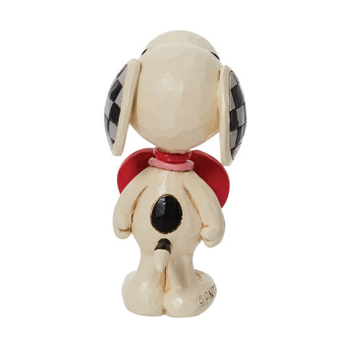 Jim Shore Peanuts Snoopy Wearing Heart Sign Mini Figurine, 3", 