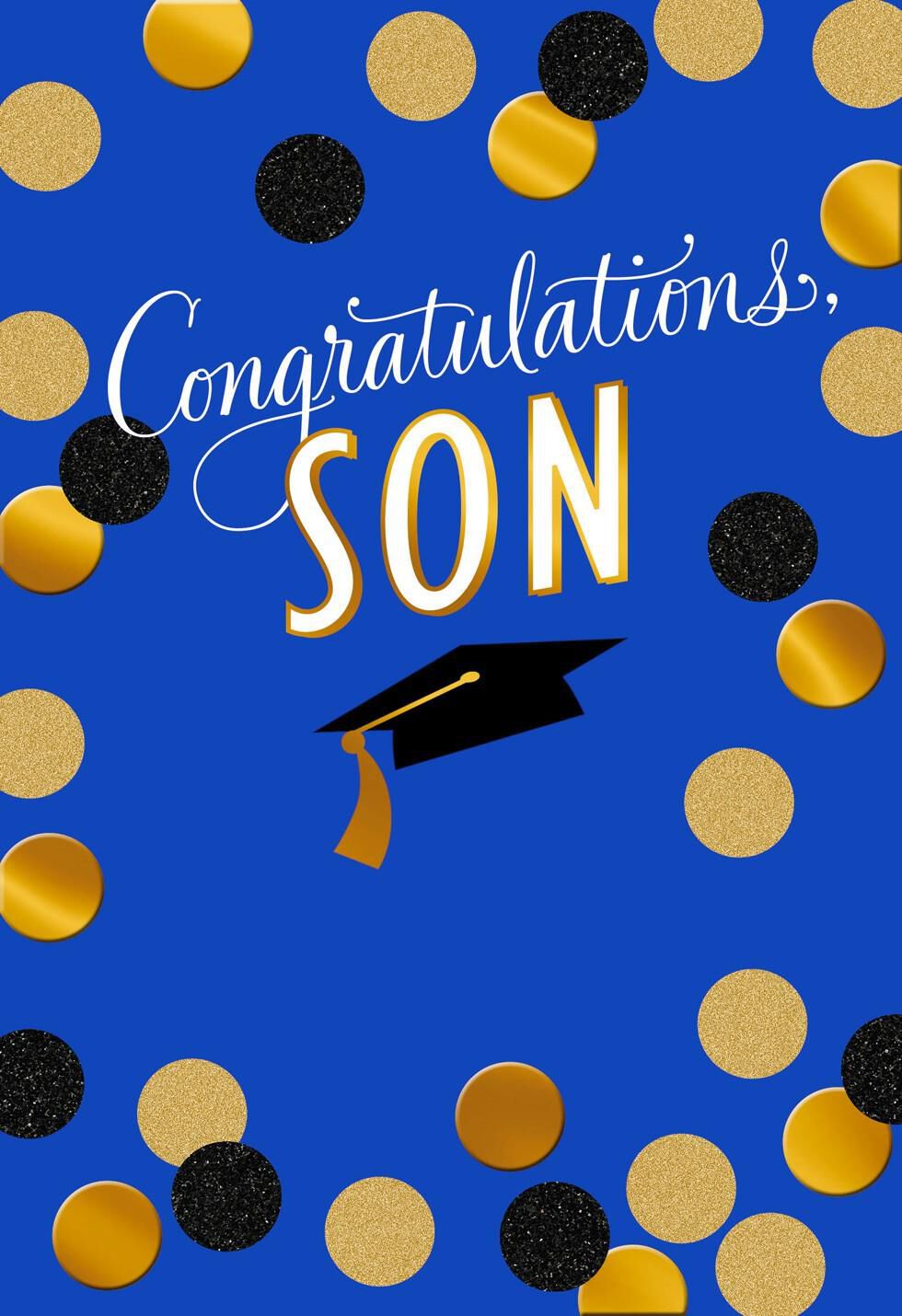 Gold Dot Graduation Card for Son