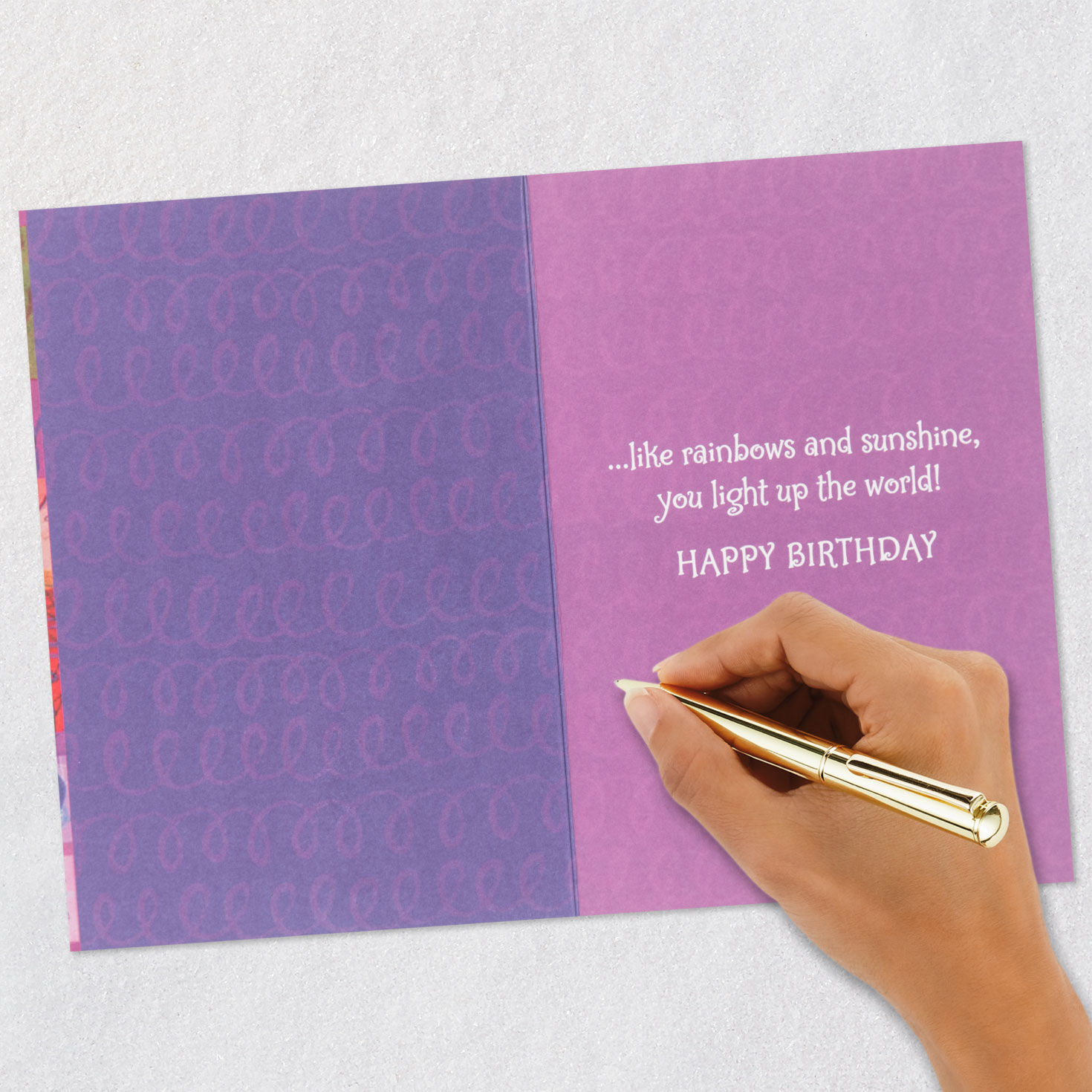Illustrated Little Girl Birthday Card Signing card image number 6