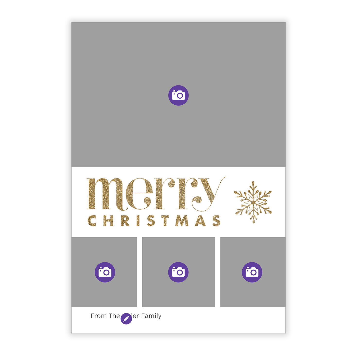 Merry Snowflake Flat Christmas Photo Card, , large image number 5