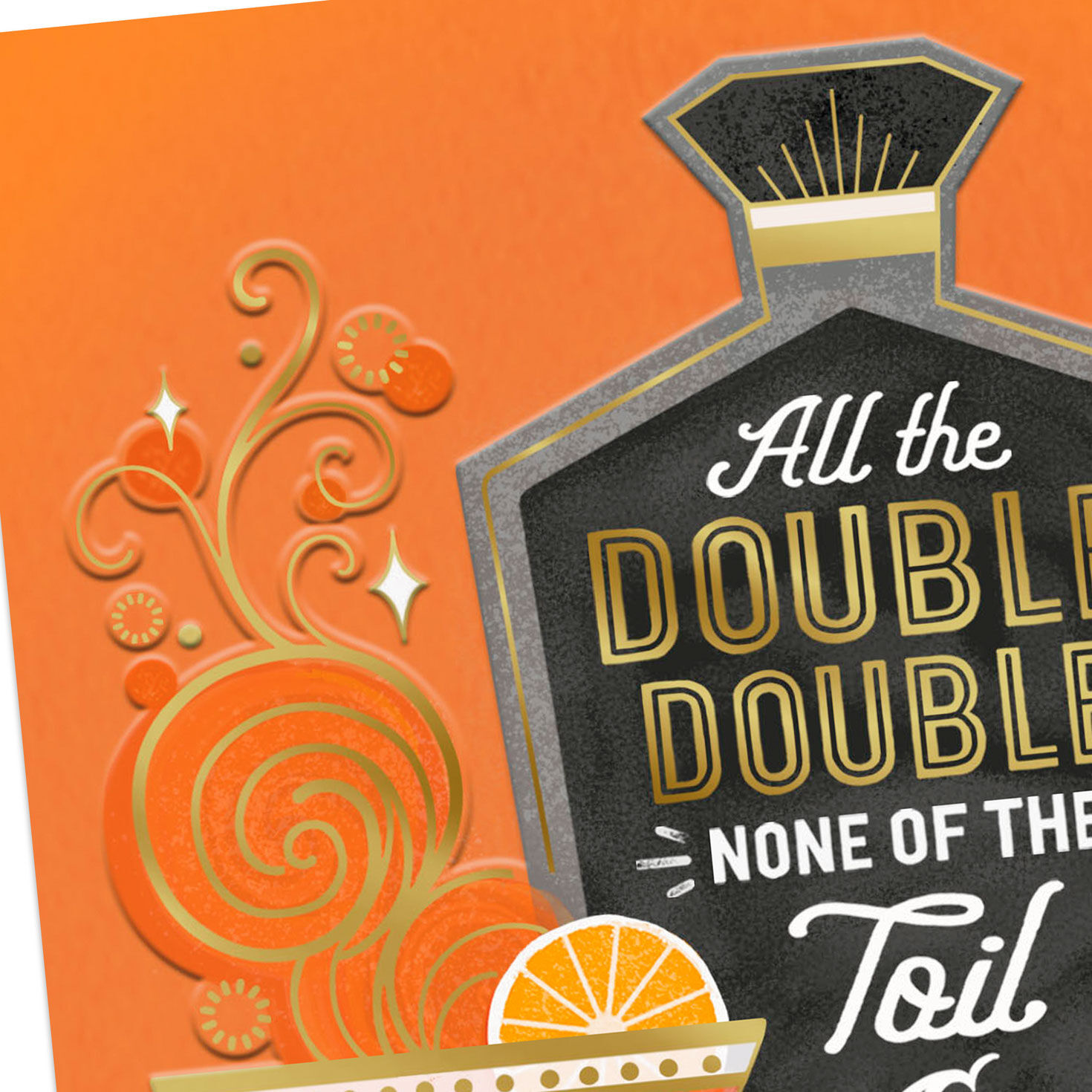Orange and Purple Cocktails Halloween Card for Adults  image number 4
