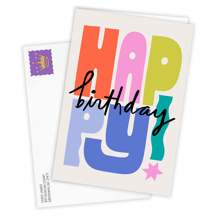 Bold and Bright Happy Custom Birthday Card, , large image number 2