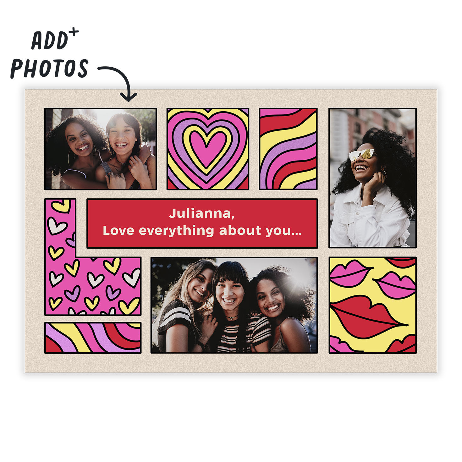 Personalized Fun Designs Photo Collage Love Photo Card  image number 2