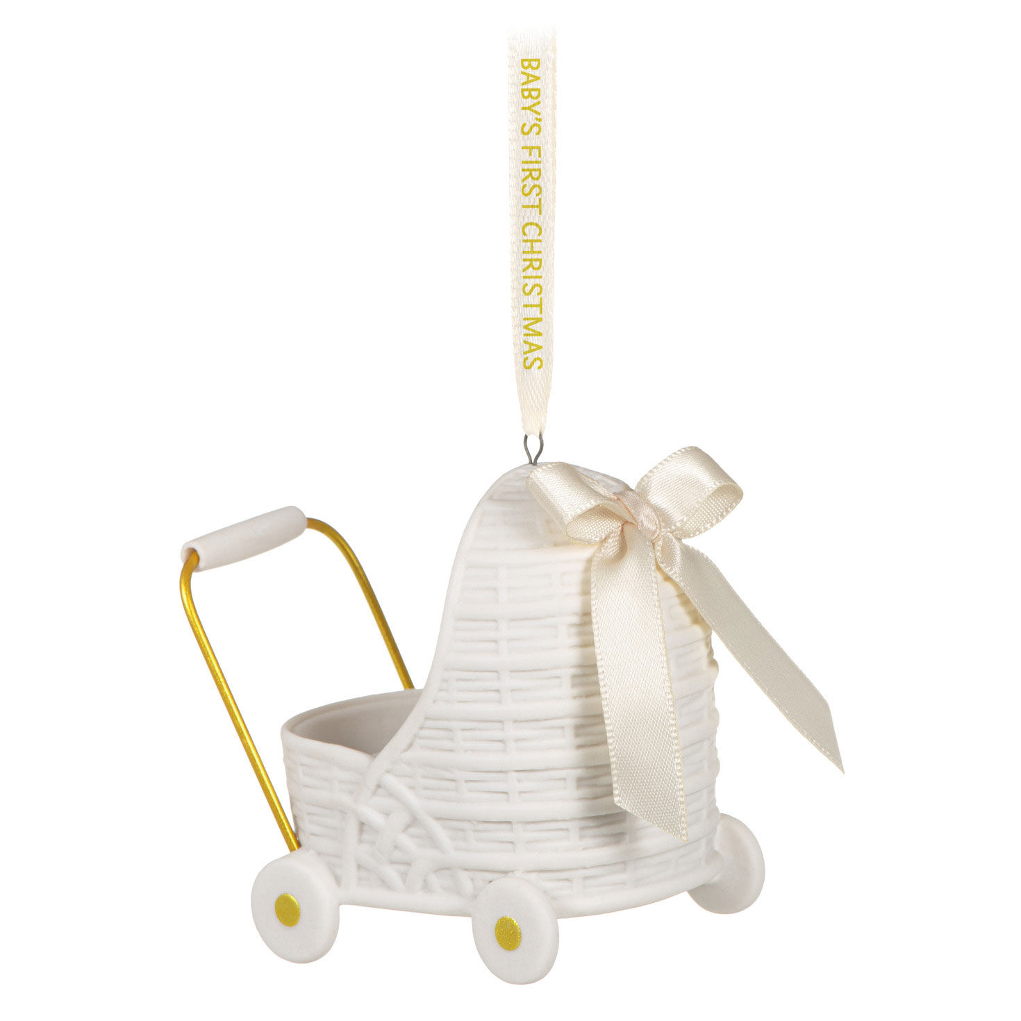 Baby's First Christmas Pram 2024 Porcelain Ornament Keepsake