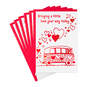 Retro Van With Hearts Valentine's Day Cards, Pack of 6, , large image number 1